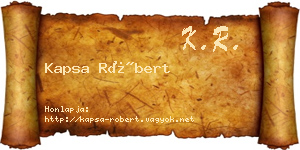 Kapsa Róbert névjegykártya