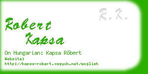 robert kapsa business card