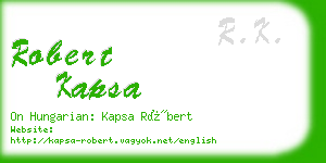 robert kapsa business card